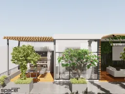 Sân thượng - Villa Dầu Tiếng (Bình Dương) - Phong cách Modern 