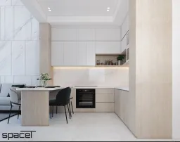 Phòng bếp, Phòng ăn - Nhà phố 119m2 Quận 12 - Phong cách Modern 