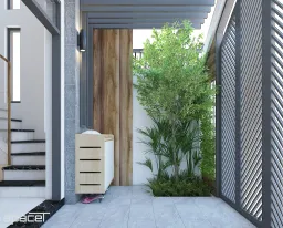 Lối vào - Nhà phố Quận 12 119m2 - Phong cách Modern 