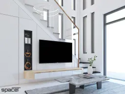 Phòng khách - Nhà phố Quận 12 119m2 - Phong cách Modern 