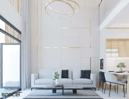 Phòng khách - Nhà phố Quận 12 119m2 - Phong cách Modern 