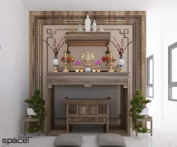 Phòng thờ - Nhà phố Quận 12 119m2 - Phong cách Modern 
