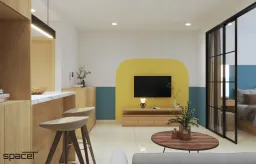 Phòng khách - Căn hộ Sunrise City - Phong cách Modern + Color Block 