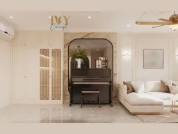 Phòng khách - Căn hộ The Peak Midtown M8 - Phong cách Neo Classic 