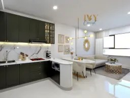 Phòng khách, Phòng bếp, Phòng ăn - Căn hộ Citi Esto Q.2 - Phong cách Modern 