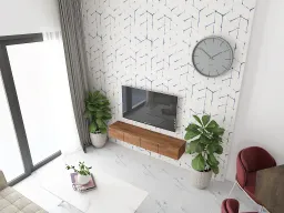 Phòng khách - Căn hộ 50m2 The Origami (Vinhomes) - Phong cách Modern 