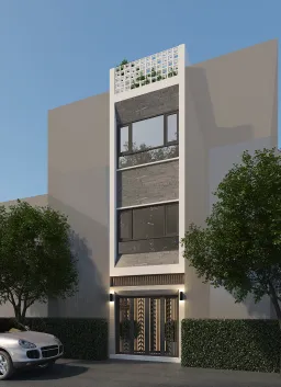 Ngoại cảnh - Nhà phố Hoàng Hoa Thám Q. Bình Thạnh - Phong cách Modern 
