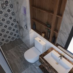 Phòng tắm - Nhà phố Hoàng Hoa Thám Q. Bình Thạnh - Phong cách Modern 