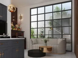 Phòng khách - Nhà phố Mễ Cốc Quận 8 - Phong cách Modern 