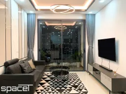 Phòng khách - Căn hộ Opal 2PN - Phong cách Modern + Industrial 