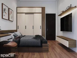 Phòng ngủ - Nhà phố 147m2 Quận 8 - Phong cách Modern 