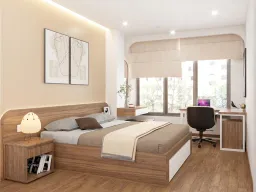 Phòng ngủ - Nhà phố Âu Cơ Quận 11 - Phong cách Scandinavian + Modern 