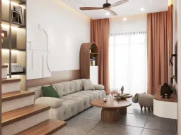 Phòng khách - Nhà phố Âu Cơ Quận 11 - Phong cách Scandinavian + Modern 