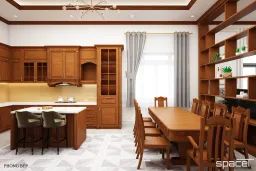 Phòng bếp, Phòng ăn - Nhà phố Vĩnh Cửu Đồng Nai - Phong cách Modern 