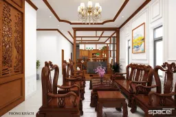 Phòng khách - Nhà phố Vĩnh Cửu Đồng Nai - Phong cách Modern 