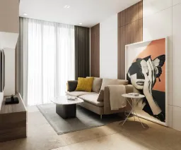 Phòng khách - Căn hộ Diamond Quận 8 85m2 - Phong cách Modern 