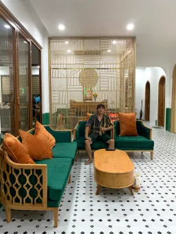 Phòng khách - Nhà phố An Giang - Phong cách Indochine 