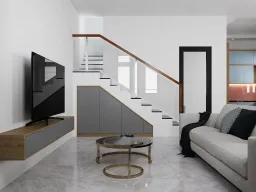 Phòng khách - Nhà phố Bình Dương 75m2 - Phong cách Modern 
