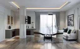 Phòng khách - Căn hộ Nơ Trang Long Quận Phú Nhuận - Phong cách Neo Classic 