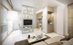 Phòng khách, Phòng bếp - Charm Residence Room Bình Thạnh - Phong cách Modern 