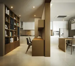 Phòng bếp, Phòng ăn, Phòng làm việc - Căn hộ Star Hill Quận 7 - Phong cách Modern 
