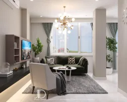 Phòng khách - Căn hộ Đảo Kim Cương Quận 2 - Phong cách Modern 