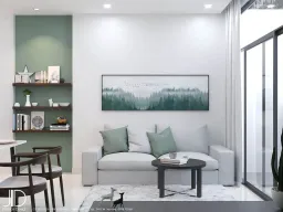 Phòng khách - Căn hộ Central Premium Quận 8 - Phong cách Scandinavian 