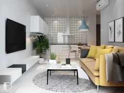 Phòng khách - Căn hộ Sunrise City View Quận 7 - Phong cách Modern + Minimalist 