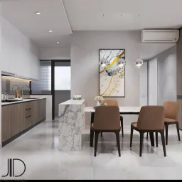 Phòng bếp, Phòng ăn - Căn hộ Feliz En Vista Quận 2 (Mr Cường) - Phong cách Modern 