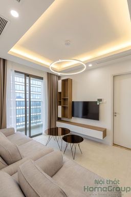 Phòng khách - Căn hộ D'Capitale Hà Nội 70m2 - Phong cách Modern 