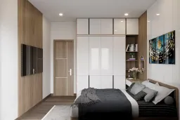 Phòng ngủ - Nhà phố Dĩ An Bình Dương - Phong cách Modern + Scandinavian 
