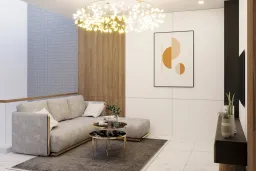 Phòng khách - Nhà phố Dĩ An Bình Dương - Phong cách Modern + Scandinavian 