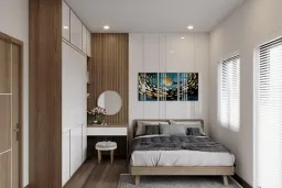 Phòng ngủ - Nhà phố Dĩ An Bình Dương - Phong cách Modern + Scandinavian 