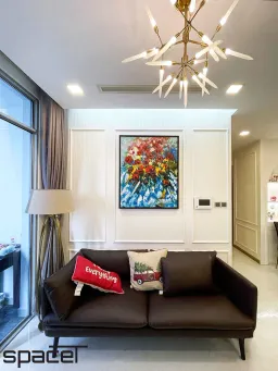 Phòng khách - Căn hộ Vinhomes Central Park Bình Thạnh - Phong cách Neo Classic 