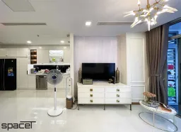 Phòng khách - Căn hộ Vinhomes Central Park Bình Thạnh - Phong cách Neo Classic 