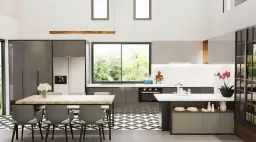 Phòng bếp, Phòng ăn - Nhà phố Long Thành Đồng Nai - Phong cách Modern 