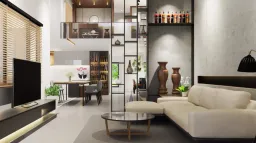 Phòng khách, Phòng ăn - Nhà phố Long Thành Đồng Nai - Phong cách Modern 