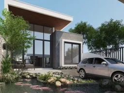 Sân để xe - Nhà vườn Bảo Lộc - Phong cách Modern 