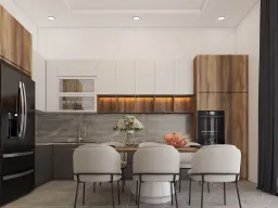 Phòng bếp, Phòng ăn - Nhà vườn Bảo Lộc - Phong cách Modern 