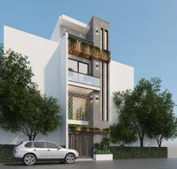 Ngoại cảnh - Nhà phố Quận 4 - Phong cách Modern 