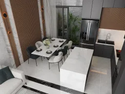 Phòng bếp, Phòng ăn - Nhà phố Quận 4 - Phong cách Modern 