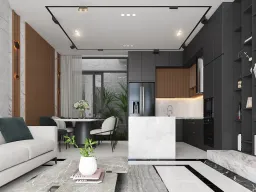 Phòng bếp, Phòng ăn - Nhà phố Quận 4 - Phong cách Modern 