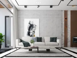Phòng khách - Nhà phố Quận 4 - Phong cách Modern 