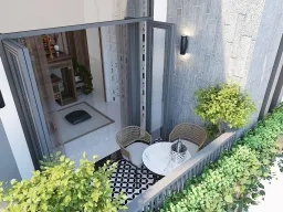 Lô gia - Nhà phố Quận 4 - Phong cách Modern 