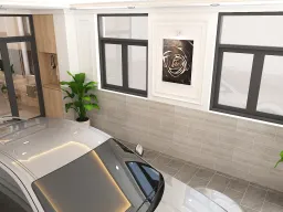 Sân để xe - Nhà phố Gò Vấp - Phong cách Modern 