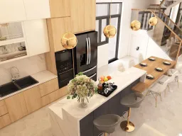 Phòng bếp, Phòng ăn - Nhà phố Gò Vấp - Phong cách Modern 