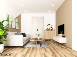 Phòng khách, Lối vào - Căn hộ Phan Văn Trị Quận 5 - Phong cách Modern 