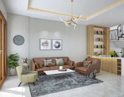 Phòng khách - Nhà phố Tân Phú - Phong cách Modern + Scandinavian 