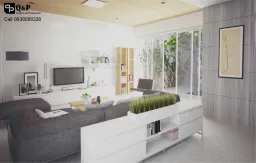 Phòng khách - Biệt thự Buôn Mê Thuột Đăk Lăk - Phong cách Scandinavian 