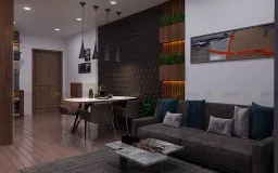 Phòng khách, Phòng ăn - Căn hộ Vinhomes Grand Park Q.9 - Phong cách Modern 